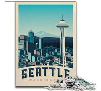 Rompecabezas para Adultos de 1000 Piezas del Paisaje Urbano de Seattle, para Mayores de 14 años, decoración del hogar como Regalo para Toda la Familia y Amigos, 26x38cm
