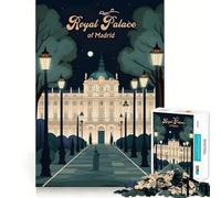 Rompecabezas para Adultos de 1000 Piezas del Palacio Real de Madrid,con Bordes Finos,Ideal para Manualidades,Resolver Problemas,Relajarse,Jugar o divertirse en cumpleaños (50x75cm)