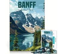 Rompecabezas para Adultos de 1000 Piezas del Parque Nacional Banff,diseño Premium,Arte de Borde,Rompecabezas de lógica,Juego para el Tiempo Libre,diversión,decoración navideña (50x75cm)