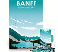 Rompecabezas para Adultos de 1000 Piezas del Parque Nacional Banff Juego de lógica de Ajuste preciso Juego fácil Decoración navideña para Pared (38x26cm)