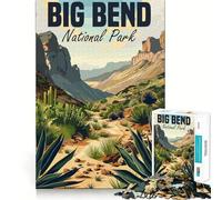 Rompecabezas para Adultos de 1000 Piezas del Parque Nacional Big Bend,Corte Premium,Juguete Divertido para ejercitar la Mente,Juego Relajante,decoración de cumpleaños,Regalo (38x26cm)