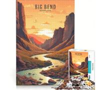 Rompecabezas para Adultos de 1000 Piezas del Parque Nacional Big Bend, Juegos Divertidos, antiestrés, con Piezas de Formas aleatorias Que encajan Perfectamente 50x75cm
