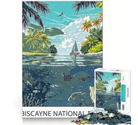 Rompecabezas para Adultos de 1000 Piezas del Parque Nacional Biscayne Juego de lógica de Corte Limpio Juguete Divertido para Pasar el Tiempo Libre Regalo de decoración navideña (50x75cm)