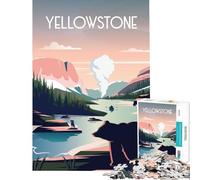 Rompecabezas para Adultos de 1000 Piezas del Parque Nacional de Yellowstone Juguetes adictivos para Cultivar la Paciencia Juego Familiar Que Mejora la Memoria Excelentes Regalos Tamaño 38x52cm
