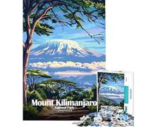 Rompecabezas para Adultos de 1000 Piezas del Parque Nacional del Monte Kilimanjaro Tanzania Juego Educativo desafío Juguete Juego de ingenio Regalo de cumpleaños para Hombres y Mujeres (50x75cm)