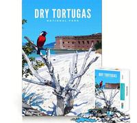 Rompecabezas para Adultos de 1000 Piezas del Parque Nacional Dry Tortugas,Juego de Habilidad Mental de Corte Premium,Entretenimiento para el Tiempo Libre,decoración navideña para la Pared (38x52cm)