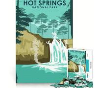 Rompecabezas para Adultos de 1000 Piezas del Parque Nacional Hot Springs,Corte Impecable,Divertido Juego de concentración,Regalo de Juego Gratuito,Regalo de cumpleaños Divertido (38x26cm)