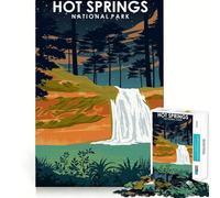 Rompecabezas para Adultos de 1000 Piezas del Parque Nacional Hot Springs,Corte Impecable,Divertido Juego de concentración,Regalo de Juego Gratuito,Regalo de cumpleaños Divertido (38x26cm)