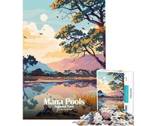Rompecabezas para Adultos de 1000 Piezas del Parque Nacional Mana Pools Zimbabue Juego Educativo desafío Juguete Juego de ingenio Regalo de cumpleaños (tamaño 50x75cm)