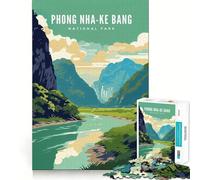 Rompecabezas para Adultos de 1000 Piezas del Parque Nacional Phong Nha-KE Bang Juguete Divertido para Jugar y desafiar la Mente Regalo Ideal para cumpleaños (38x52cm)