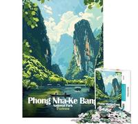 Rompecabezas para Adultos de 1000 Piezas del Parque Nacional Phong Nha-KE Bang Vietnam Desafío de Inteligencia Cerebral Juguetes adictivos Juego práctico Difícil Regalo de cumpleaños (tamaño 38x26cm)