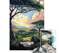 Rompecabezas para Adultos de 1000 Piezas del Parque Nacional Serengeti Tanzania Arte Juegos relajantes Juego desafiante Juguetes Regalo para cumpleaños Desafío difícil (tamaño 50x75cm)