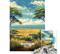 Rompecabezas para Adultos de 1000 Piezas del Parque Nacional Serengeti Tanzania Juguetes artísticos adictivos para Cultivar la Paciencia Juegos Divertidos y educativos Regalo de cumpleaños (38x52cm)