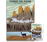 Rompecabezas para Adultos de 1000 Piezas del Parque Nacional Torres del Paine, Juego Educativo Familiar, Regalo antiestrés para cumpleaños, tamaño 38x52cm