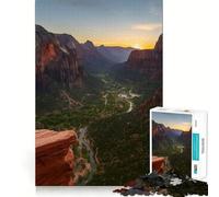 Rompecabezas para Adultos de 1000 Piezas del Parque Nacional Zion al Atardecer Juego de Memoria Mental de Alta precisión Manualidad para Momentos de Tranquilidad y Ejercicio Mental en casa (38x52cm)