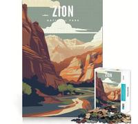 Rompecabezas para Adultos de 1000 Piezas del Parque Nacional Zion, Arte de Corte preciso, Juguete de Juego cognitivo, Tiempo de Juego Relajante, Arte de Pared navideño (38x26cm)