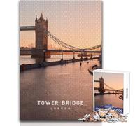 Rompecabezas para Adultos de 1000 Piezas del Puente de la Torre, diversión Familiar y Noche de Juegos, Corte de precisión, Regalo para cumpleaños, tamaño 38x26cm