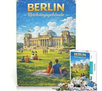 Rompecabezas para Adultos de 1000 Piezas del Reichstag de Berlín, Juegos relajantes, Actividades Divertidas para Hacer en casa, fortalece el Amor Entre Parejas 38x52cm