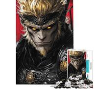 Rompecabezas para Adultos de 1000 Piezas del Rey Mono Sun Wukong Rompecabezas prácticos para Adultos Ideal para Pasar el Tiempo en casa Durante Las Vacaciones Regalo de cumpleaños (Tamaño 38x26cm)