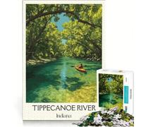 Rompecabezas para Adultos de 1000 Piezas del río Tippecanoe, Indiana, Juego de ingenio, para divertirse en Familia, para Fortalecer el Amor Entre Parejas 38x52cm