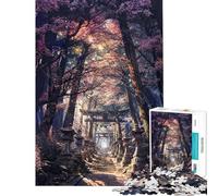Rompecabezas para Adultos de 1000 Piezas del Sendero del Santuario Sagrado Sakura Rompecabezas para Adultos para Pasar el Tiempo en casa Durante Las vacacionesss Navidad y Otras Ocasiones