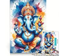 Rompecabezas para Adultos de 1000 Piezas del Señor Ganesha deidad hindú Juego de ingenio Interesante para Reducir el estrés Regalo de Juego desafiante 38x26cm