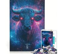Rompecabezas para Adultos de 1000 Piezas del Signo Zodiacal Tauro Juguetes para armar Entrena tu Cerebro y Tus Manos con póster y Hoja de Preguntas a Juego 38x52cm