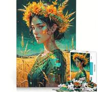 Rompecabezas para Adultos de 1000 Piezas Demeter︰ Verdant Crown - Diosa de la Cosecha Dorada, Juego práctico, Divertido y con Humor, Ideal para añadir a la Lista de Deseos de Papá Noel 38x52cm