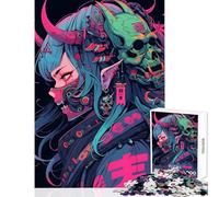 Rompecabezas para Adultos de 1000 Piezas Demonio Femenino ciberpunk Juego práctico para Toda la Familia Juguetes de decoración para el hogar Entrena tu Cerebro y Tus Manos (75x50cm)
