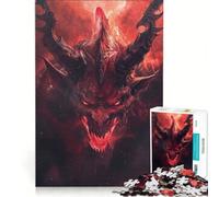 Rompecabezas para Adultos de 1000 Piezas, Demonio Rojo Carmesí, Juegos Divertidos, Decoración, Piezas de Formas Al Azar Que Encajan Completamente 38x52cm