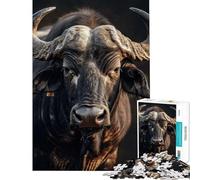 Rompecabezas para Adultos de 1000 Piezas desafío Educativo del búfalo Africano para la diversión Familiar Juego Familiar para Mayores de 14 años Juego de Rompecabezas Disponible 38x26cm