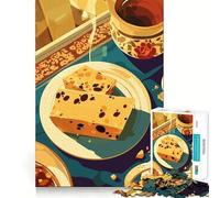 Rompecabezas para Adultos de 1000 Piezas Desayuno,Naturaleza Muerta con Pastel y café Arte lógico y preciso Juguete Divertido y Relajante Regalo Ideal para Navidad (38x52cm)