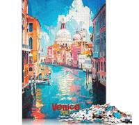 Rompecabezas para Adultos de 1000 Piezas: Descubra Venecia, póster artístico, Rompecabezas para interactuar con Familiares (38 x 26 cm)