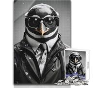 Rompecabezas para Adultos de 1000 Piezas, Detective Penguin Bnw, Horas de Ocio tranquilas, Juguete de Corte preciso, tamaño 38x52cm