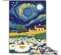 Rompecabezas para Adultos de 1000 Piezas: Diente de león bajo el Cielo Nocturno Rompecabezas de 1000 Piezas Decoración para el hogar, Regalo, Juego de ingenio (tamaño 50x75cm)