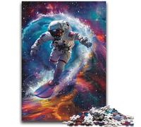 Rompecabezas para Adultos de 1000 Piezas, difícil, Astronauta, Surf Espacial, Juegos educativos, Juguetes de Bricolaje, Toda la Familia, 38x26cm