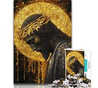 Rompecabezas para Adultos de 1000 Piezas, difícil de Construir, Jesús Dorado, Juego Educativo para decoración del hogar, cumpleaños y Navidad (75x50cm)