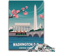 Rompecabezas para Adultos de 1000 Piezas, difícil de Entender, con Arte de Viaje a Washington D C, Ideal para la interacción Entre Padres e Hijos y la reducción del estrés (50x75cm)