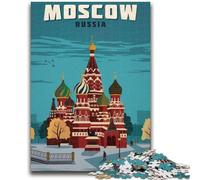 Rompecabezas para Adultos de 1000 Piezas, difícil de Entender, con el Tema Moscow Travel Art, Rusia Interacción Entre Padres e Hijos para Reducir el estrés (50x75cm)