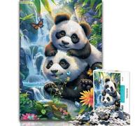 Rompecabezas para Adultos de 1000 Piezas, difícil de Montar, con un Hermoso Panda, Ideal para Adolescentes, Ideal para Pasar el rato en casa, con Papá Noel (tamaño 75x50cm)