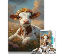 Rompecabezas para Adultos de 1000 Piezas difícil de Montar con un Ternero para Adolescentes Juegos educativos decoración de Pared cumpleaños y Navidad 26x38cm