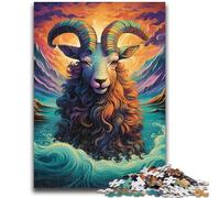 Rompecabezas para Adultos de 1000 Piezas, difícil de Montar, con una Cabra en la Ola del mar, Toda la Familia, 50x75cm