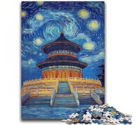 Rompecabezas para Adultos de 1000 Piezas,difícil de Resolver,El Templo del Cielo,1000 Piezas para Adolescentes,Juguete Educativo,Divertidos Juegos Familiares,decoración única para el hogar (75x50cm)
