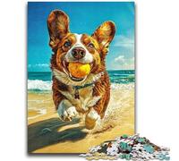 Rompecabezas para Adultos de 1000 Piezas, difícil, Happy Corgi, Ayuda a ejercitar el Cerebro, Juguetes adictivos para Cultivar la Paciencia, Adecuado para Parejas, 26x38cm