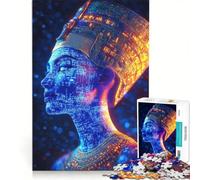 Rompecabezas para Adultos de 1000 Piezas Digital Reina Nefertiti Juego práctico Divertido y con Humor Lista de Deseos con Papá Noel 50x75cm