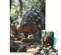 Rompecabezas para Adultos de 1000 Piezas Dinosaurio monstruoso con Pinchos en el Bosque Juego de ingenio Actividades Divertidas para Hacer en casa Lista de Deseos con Papá Noel 38x26cm