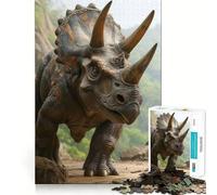 Rompecabezas para Adultos de 1000 Piezas, Dinosaurio Triceratops, Arte de Bordes precisos, Juguete Creativo, Juego para Pasar un rato Agradable, Pieza de Arte navideña (38x52cm)