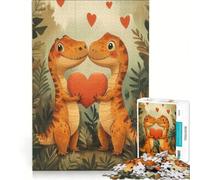 Rompecabezas para Adultos de 1000 Piezas Dinosaurios Amor Juegos Familiares Análisis y Lógica Mejora del Amor Entre Parejas 38x52cm