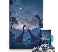 Rompecabezas para Adultos de 1000 Piezas Dinosaurios Cielo Estrellado Juegos Familiares Análisis y lógica Mejora del Amor Entre Parejas 38x52cm