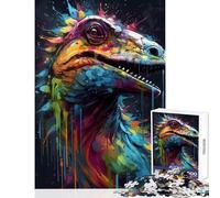 Rompecabezas para Adultos de 1000 Piezas Dinosaurios Coloridos Juguetes antiestrés Grandes Regalos y Juguetes Juegos relajantes Entrena tu Cerebro y Tus Manos tamaño 50x75cm